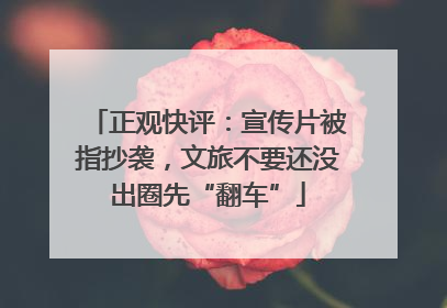 正观快评：宣传片被指抄袭，文旅不要还没出圈先“翻车”