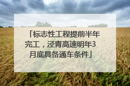 标志性工程提前半年完工，泾青高速明年3月底具备通车条件