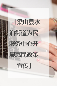 梁山县水泊街道为民服务中心开展惠民政策宣传
