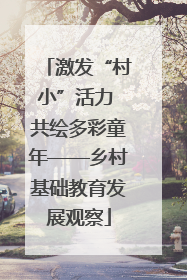 激发“村小”活力 共绘多彩童年——乡村基础教育发展观察
