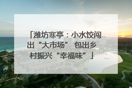 潍坊寒亭：小水饺闯出“大市场” 包出乡村振兴“幸福味”