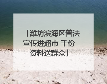 潍坊滨海区普法宣传进超市 千份资料送群众