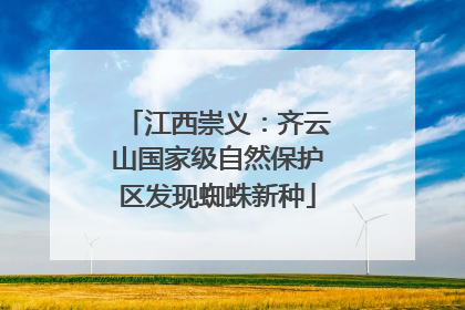 江西崇义：齐云山国家级自然保护区发现蜘蛛新种