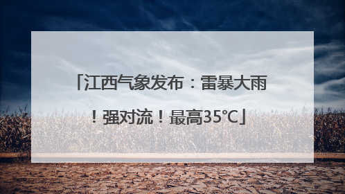 江西气象发布：雷暴大雨！强对流！最高35℃