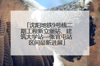 沈阳地铁9号线二期工程新立堡站、建筑大学站—张官屯站区间最新进展