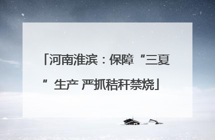 河南淮滨：保障“三夏”生产 严抓秸秆禁烧
