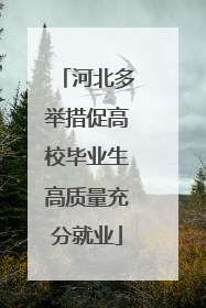 河北多举措促高校毕业生高质量充分就业