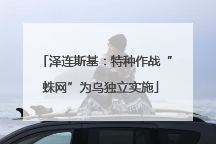 泽连斯基：特种作战“蛛网”为乌独立实施