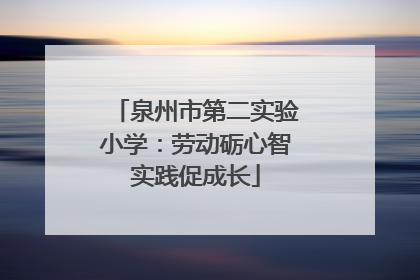 泉州市第二实验小学：劳动砺心智实践促成长