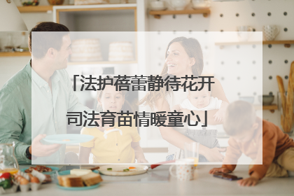 法护蓓蕾静待花开 司法育苗情暖童心