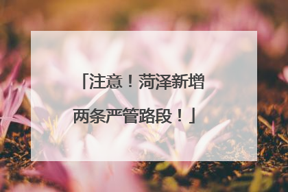 注意！菏泽新增两条严管路段！