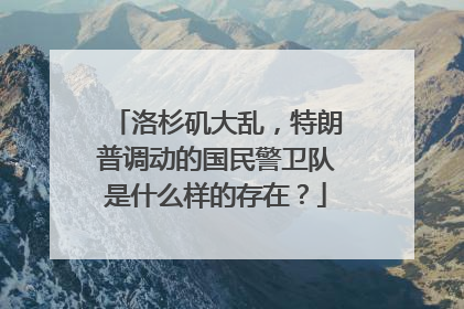 洛杉矶大乱，特朗普调动的国民警卫队是什么样的存在？