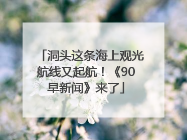 洞头这条海上观光航线又起航！《90早新闻》来了