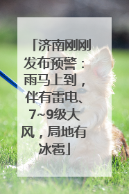 济南刚刚发布预警：雨马上到，伴有雷电、7~9级大风，局地有冰雹