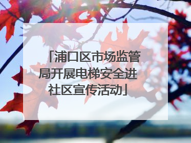 浦口区市场监管局开展电梯安全进社区宣传活动