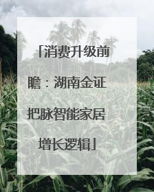 消费升级前瞻：湖南金证把脉智能家居增长逻辑