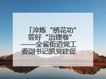淬炼“绣花功” 答好“治理卷”——全省街道党工委副书记抓党建促基层治理培训示范班侧记