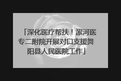 深化医疗帮扶！漯河医专二附院开展对口支援舞阳县人民医院工作