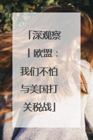 深观察丨欧盟：我们不怕与美国打关税战
