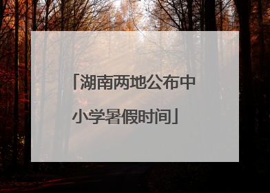 湖南两地公布中小学暑假时间