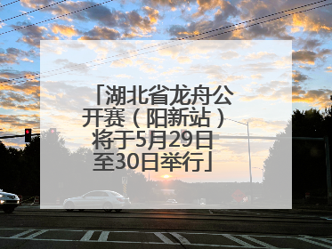 湖北省龙舟公开赛（阳新站）将于5月29日至30日举行