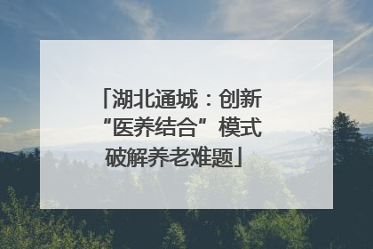 湖北通城：创新 “医养结合”模式 破解养老难题