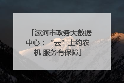 漯河市政务大数据中心：“云”上约农机 服务有保障