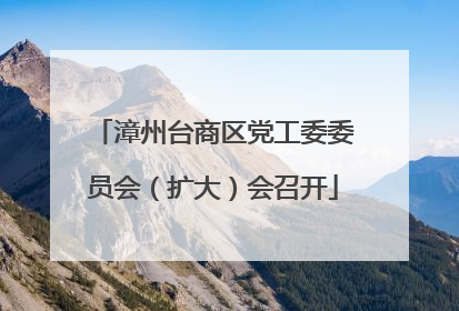漳州台商区党工委委员会（扩大）会召开