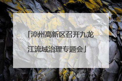 漳州高新区召开九龙江流域治理专题会