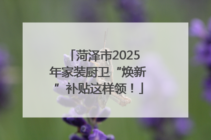 菏泽市2025年家装厨卫“焕新”补贴这样领！