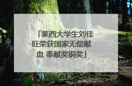 莱西大学生刘佳旺荣获国家无偿献血 奉献奖铜奖