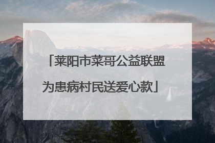 莱阳市菜哥公益联盟为患病村民送爱心款