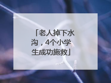 老人掉下水沟，4个小学生成功施救