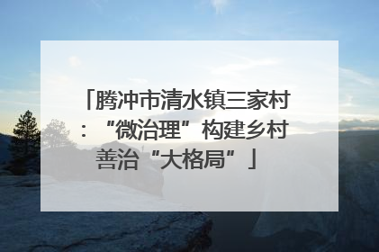 腾冲市清水镇三家村：“微治理”构建乡村善治“大格局”
