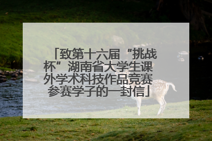 致第十六届“挑战杯”湖南省大学生课外学术科技作品竞赛参赛学子的一封信