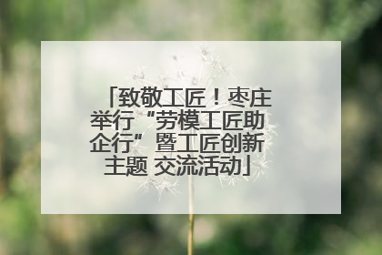 致敬工匠！枣庄举行“劳模工匠助企行”暨工匠创新主题 交流活动