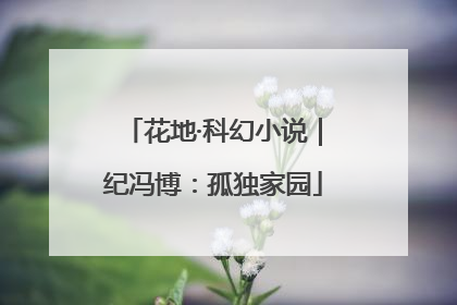 花地·科幻小说｜纪冯博：孤独家园