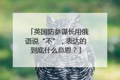 英国防参谋长用俄语说“不”，表达的到底什么意思？