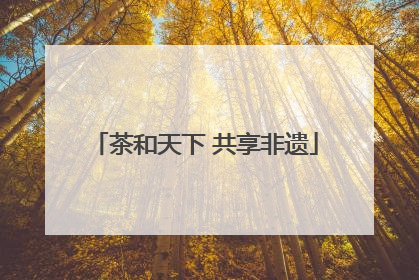 茶和天下 共享非遗