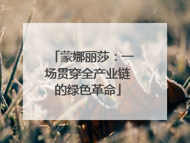 蒙娜丽莎：一场贯穿全产业链的绿色革命