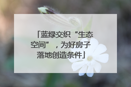 蓝绿交织“生态空间”，为好房子落地创造条件