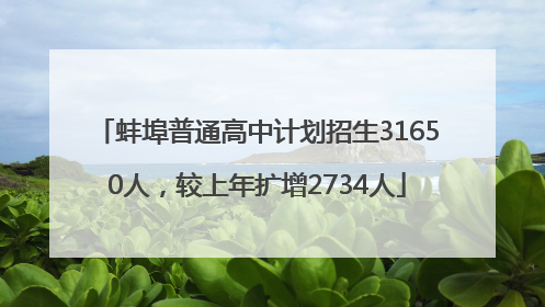 蚌埠普通高中计划招生31650人，较上年扩增2734人