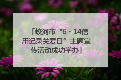 蛟河市“6・14信用记录关爱日”主题宣传活动成功举办