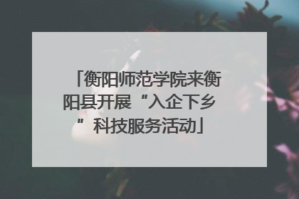 衡阳师范学院来衡阳县开展“入企下乡”科技服务活动