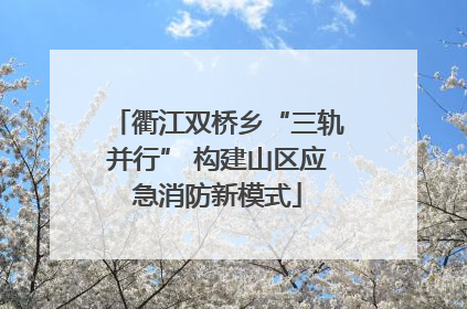 衢江双桥乡“三轨并行” 构建山区应急消防新模式