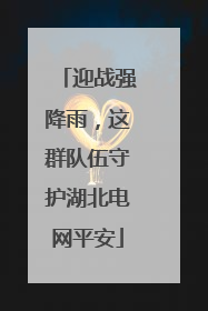 迎战强降雨，这群队伍守护湖北电网平安