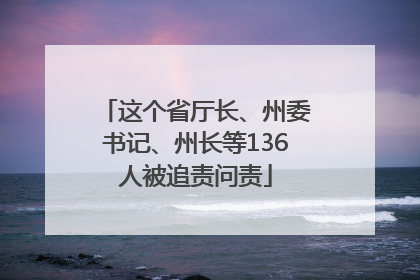 这个省厅长、州委书记、州长等136人被追责问责