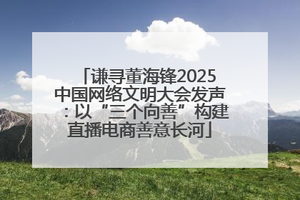 谦寻董海锋2025中国网络文明大会发声：以“三个向善”构建直播电商善意长河