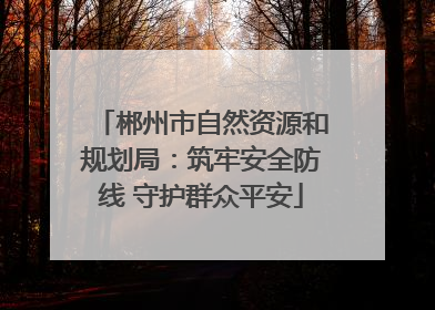 郴州市自然资源和规划局：筑牢安全防线 守护群众平安