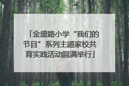 金盛路小学“我们的节目”系列主题家校共育实践活动圆满举行